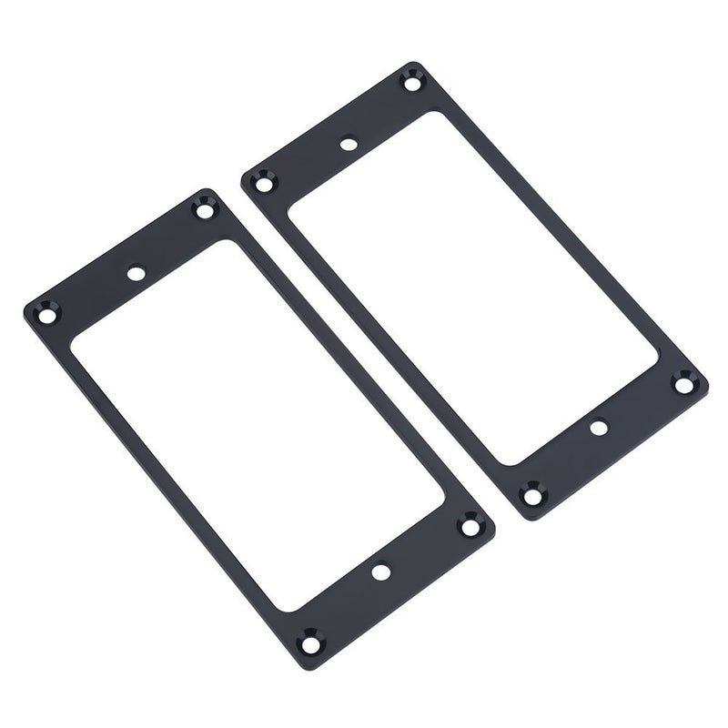 VGEBY 2 Pcs Metal Flat Humbucker Cover Guitar Pickup Frame Mounting Ring (Black) - Image 1